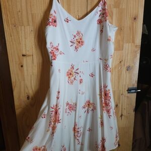 GAP White Dress with Pink Floral Print
